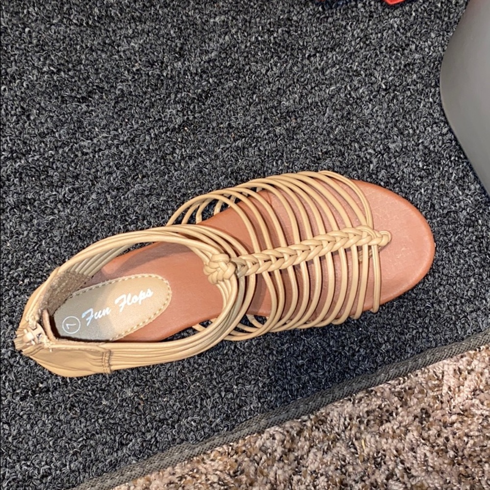 Fun flops flat gladiator sandals